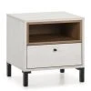 HOMN Tables De Chevet Table De Chevet 1 Tiroir Et 1 Niche, Couleur Blanc Et Bois 2 HOMN Tables De Chevet Table De Chevet 1 Tiroir Et 1 Niche, Couleur Blanc Et Bois -Surmatelas Soldes Magasin table de chevet 1 tiroir et 1 niche couleur blanc et bois