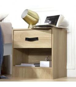 Casâme Tables De Chevet Table De Chevet 1 Tiroir Et 1 Niche - Marron -Surmatelas Soldes Magasin table de chevet 1 tiroir et 1 niche marron 2