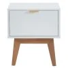 ELLE Décoration Tables De Chevet Table De Chevet 1 Tiroir - Laqué Blanc Mat -Surmatelas Soldes Magasin table de chevet 1 tiroir laque blanc mat