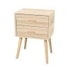 Toilinux Tables De Chevet Table De Chevet 2 Tiroirs 45x35x60cm Marron -Surmatelas Soldes Magasin table de chevet 2 tiroirs 45x35x60cm marron