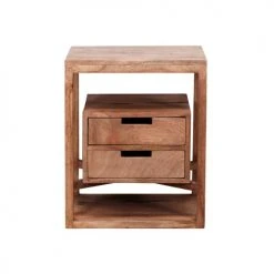 Terre De Nuit Tables De Chevet Table De Chevet 2 Tiroirs Bois Clair Naturel -Surmatelas Soldes Magasin table de chevet 2 tiroirs bois clair naturel 2