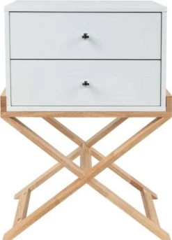 ReCollection Tables De Chevet Table De Chevet 2 Tiroirs Couleur Blanc Et Bois Clair -Surmatelas Soldes Magasin table de chevet 2 tiroirs couleur blanc et bois clair 2