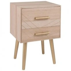 Maisons Du Monde Tables De Chevet Table De Chevet 2 Tiroirs Doré Mat