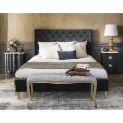 Maisons Du Monde Tables De Chevet Table De Chevet 2 Tiroirs En Acacia Et Manguier Noire -Surmatelas Soldes Magasin table de chevet 2 tiroirs en acacia et manguier noire 1000 13 15 131338 9