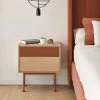 TEULAT Tables De Chevet Table De Chevet 2 Tiroirs En Bois Et Métal Rouge Brique -Surmatelas Soldes Magasin table de chevet 2 tiroirs en bois et metal rouge brique