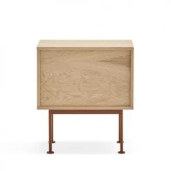 TEULAT Tables De Chevet Table De Chevet 2 Tiroirs En Bois Et Métal Rouge Brique -Surmatelas Soldes Magasin table de chevet 2 tiroirs en bois et metal rouge brique 4