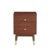 Drawer Tables De Chevet Table De Chevet 2 Tiroirs En Bois Foncé -Surmatelas Soldes Magasin table de chevet 2 tiroirs en bois fonce