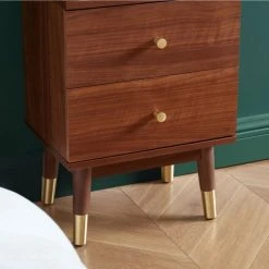 Drawer Tables De Chevet Table De Chevet 2 Tiroirs En Bois Foncé -Surmatelas Soldes Magasin table de chevet 2 tiroirs en bois fonce 5