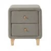 Homifab Tables De Chevet Table De Chevet 2 Tiroirs En Tissu Gris Clair -Surmatelas Soldes Magasin table de chevet 2 tiroirs en tissu gris clair
