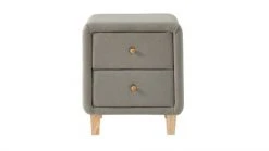 Homifab Tables De Chevet Table De Chevet 2 Tiroirs En Tissu Gris Clair