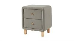 Homifab Tables De Chevet Table De Chevet 2 Tiroirs En Tissu Gris Clair -Surmatelas Soldes Magasin table de chevet 2 tiroirs en tissu gris clair 3