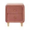 Homifab Tables De Chevet Table De Chevet 2 Tiroirs En Velours Rose Blush -Surmatelas Soldes Magasin table de chevet 2 tiroirs en velours rose blush 5