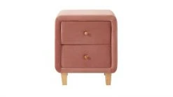 Homifab Tables De Chevet Table De Chevet 2 Tiroirs En Velours Rose Blush