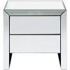 Kare Design Tables De Chevet Table De Chevet 2 Tiroirs En Verre Miroir -Surmatelas Soldes Magasin table de chevet 2 tiroirs en verre miroir