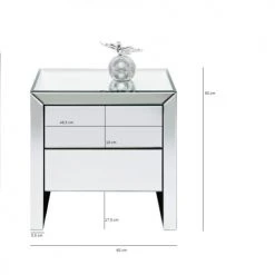 Kare Design Tables De Chevet Table De Chevet 2 Tiroirs En Verre Miroir -Surmatelas Soldes Magasin table de chevet 2 tiroirs en verre miroir 4