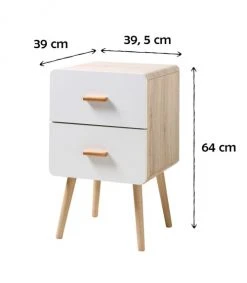 Casâme Tables De Chevet Table De Chevet 2 Tiroirs Façades Blanches H64.2 Cm -Surmatelas Soldes Magasin table de chevet 2 tiroirs facades blanches h64 2 cm 3