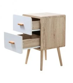 Casâme Tables De Chevet Table De Chevet 2 Tiroirs Façades Blanches H64.2 Cm -Surmatelas Soldes Magasin table de chevet 2 tiroirs facades blanches h64 2 cm 5