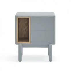 TEULAT Tables De Chevet Table De Chevet 2 Tiroirs Gris Perle -Surmatelas Soldes Magasin table de chevet 2 tiroirs gris perle 2