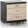 Thai Natura Tables De Chevet Table De Chevet 3 Tiroirs Cérusés Blanc Structure Noir -Surmatelas Soldes Magasin table de chevet 3 tiroirs ceruses blanc structure noir