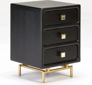 Thai Natura Tables De Chevet Table De Chevet 3 Tiroirs En Bois Teinté Noir Et Doré 6 Thai Natura Tables De Chevet Table De Chevet 3 Tiroirs En Bois Teinté Noir Et Doré – Image 4