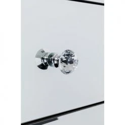 Kare Design Tables De Chevet Table De Chevet 3 Tiroirs En Verre Miroir -Surmatelas Soldes Magasin table de chevet 3 tiroirs en verre miroir 2