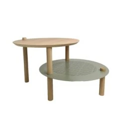 DIZY Design Tables De Chevet Good Is Beautiful Table De Chevet Avec 2 Plateaux Décalés En Chêne & Métal Noir -Surmatelas Soldes Magasin table de chevet avec 2 plateaux decales en chene metal vert 4