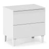 HOMN Tables De Chevet Table De Chevet Avec 2 Tiroirs Couleur Blanc Brillant -Surmatelas Soldes Magasin table de chevet avec 2 tiroirs couleur blanc brillant