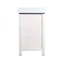 Mobili Rebecca Tables De Chevet Table De Chevet Avec 2 Tiroirs En Blanc Et Bois Brun -Surmatelas Soldes Magasin table de chevet avec 2 tiroirs en blanc et bois brun 5