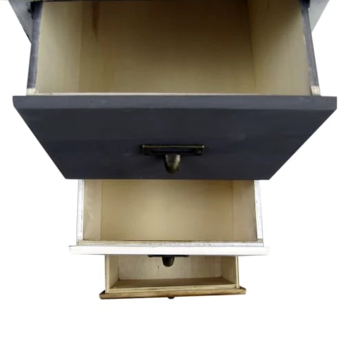 Mobili Rebecca Tables De Chevet Table De Chevet Avec 3 Tiroirs En Bois Blanc Et Marron Et Gris 7 Mobili Rebecca Tables De Chevet Table De Chevet Avec 3 Tiroirs En Bois Blanc Et Marron Et Gris – Image 5