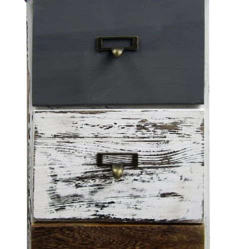 Mobili Rebecca Tables De Chevet Table De Chevet Avec 3 Tiroirs En Bois Blanc Et Marron Et Gris 8 Mobili Rebecca Tables De Chevet Table De Chevet Avec 3 Tiroirs En Bois Blanc Et Marron Et Gris – Image 6