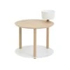 DIZY Design Tables De Chevet Good Is Beautiful Table De Chevet Avec Bol En Chêne Et Métal Blanc -Surmatelas Soldes Magasin table de chevet avec bol en chene et metal blanc