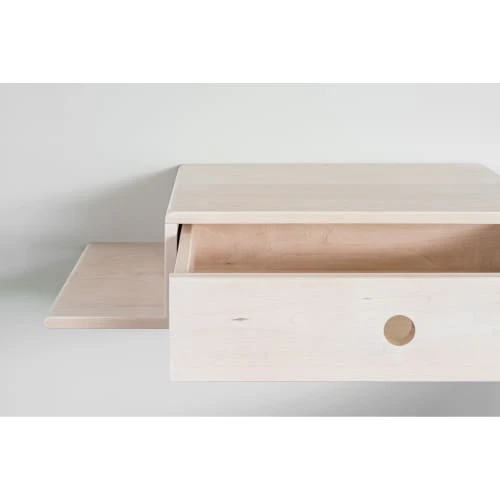 WOODEK Tables De Chevet Table De Chevet Avec étagère Sur Le Côté Gauche En Bouleau Blanc 6 WOODEK Tables De Chevet Table De Chevet Avec étagère Sur Le Côté Gauche En Bouleau Blanc – Image 4