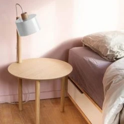 DIZY Design Tables De Chevet Table De Chevet Avec Lampe En Chêne Et Métal Blanc 9 DIZY Design Tables De Chevet Table De Chevet Avec Lampe En Chêne Et Métal Blanc -Surmatelas Soldes Magasin table de chevet avec lampe en chene et metal blanc 1