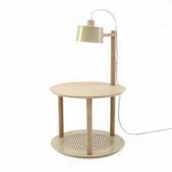 DIZY Design Tables De Chevet Good Is Beautiful Table De Chevet Avec Lampe En Chêne Et Métal Laiton