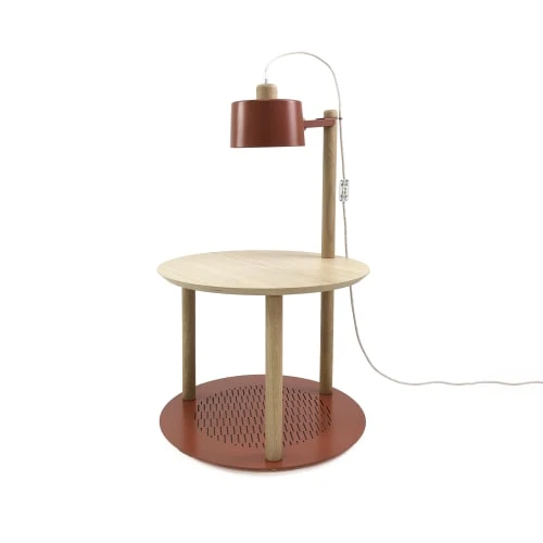 DIZY Design Tables De Chevet Table De Chevet Avec Lampe En Chêne Et Métal Terracotta 3 DIZY Design Tables De Chevet Table De Chevet Avec Lampe En Chêne Et Métal Terracotta
