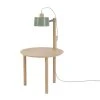 DIZY Design Tables De Chevet Table De Chevet Avec Lampe En Chêne Et Métal Vert -Surmatelas Soldes Magasin table de chevet avec lampe en chene et metal vert 5