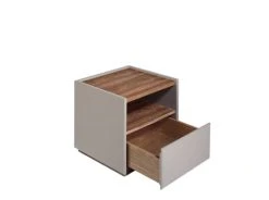 Angel Cerda Tables De Chevet Table De Chevet Avec Structure En Noyer Et MDF Laqué Avec Tiroirs -Surmatelas Soldes Magasin table de chevet avec structure en noyer et mdf laque avec tiroirs 1