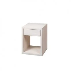 WOODEK Tables De Chevet Table De Chevet Avec Tiroir En Bouleau Blanc -Surmatelas Soldes Magasin table de chevet avec tiroir en bouleau blanc 2