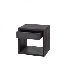 WOODEK Tables De Chevet Table De Chevet Avec Tiroir En Hêtre Noir -Surmatelas Soldes Magasin table de chevet avec tiroir en hetre noir 3