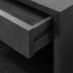 WOODEK Tables De Chevet Table De Chevet Avec Tiroir En Hêtre Noir -Surmatelas Soldes Magasin table de chevet avec tiroir en hetre noir 4
