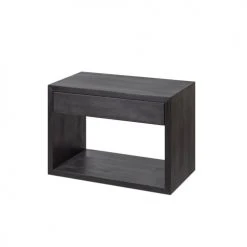 WOODEK Tables De Chevet Table De Chevet Avec Tiroir En Hêtre Noir Grand -Surmatelas Soldes Magasin table de chevet avec tiroir en hetre noir grand 3