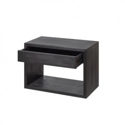 WOODEK Tables De Chevet Table De Chevet Avec Tiroir En Hêtre Noir Grand -Surmatelas Soldes Magasin table de chevet avec tiroir en hetre noir grand 4