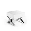 Angel Cerda Tables De Chevet Table De Chevet Avec Tiroir MDF Blanc Brillant Et En Acier Inoxydable