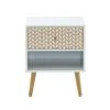 Baita Tables De Chevet Table De Chevet Blanc Et Effet Chêne 1 Tiroir 40cm -Surmatelas Soldes Magasin table de chevet blanc et effet chene 1 tiroir 40cm