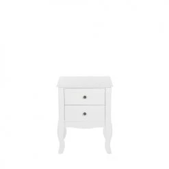 Beliani Tables De Chevet Table De Chevet Blanche 2 Tiroirs -Surmatelas Soldes Magasin table de chevet blanche 2 tiroirs 2