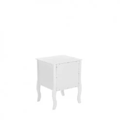 Beliani Tables De Chevet Table De Chevet Blanche 2 Tiroirs -Surmatelas Soldes Magasin table de chevet blanche 2 tiroirs 3