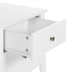 Beliani Tables De Chevet Table De Chevet Blanche 2 Tiroirs -Surmatelas Soldes Magasin table de chevet blanche 2 tiroirs 4