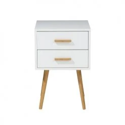 Beliani Tables De Chevet Table De Chevet Blanche 40 Cm -Surmatelas Soldes Magasin table de chevet blanche 40 cm 3