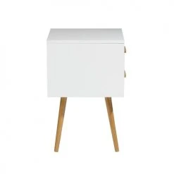 Beliani Tables De Chevet Table De Chevet Blanche 40 Cm -Surmatelas Soldes Magasin table de chevet blanche 40 cm 4