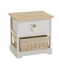 Wadiga Tables De Chevet Table De Chevet Bois 1 Tiroir + 1 Panier